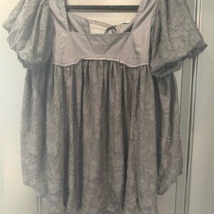 Free People Charcoal Lace Blouse